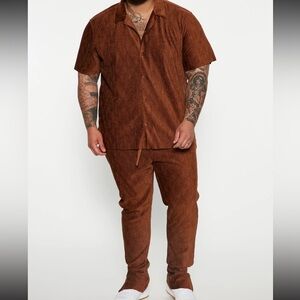 Brown Textured 2 Piece Fashion Nova Set